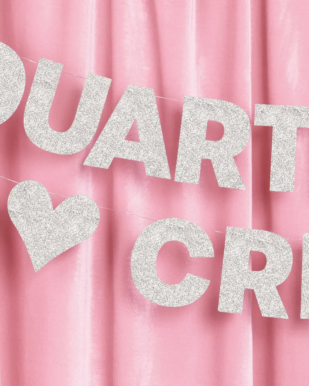 Crisis Averted Banner - silver glitter banner xo, Fetti