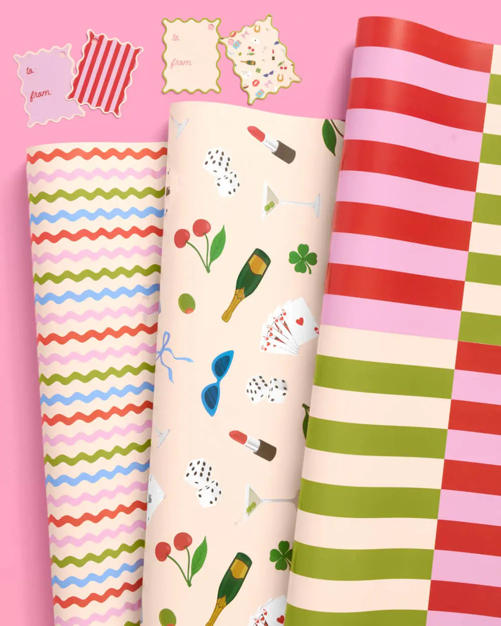 Cute Girl Wrapping Paper - 12 sheets + 16 tags xo, Fetti