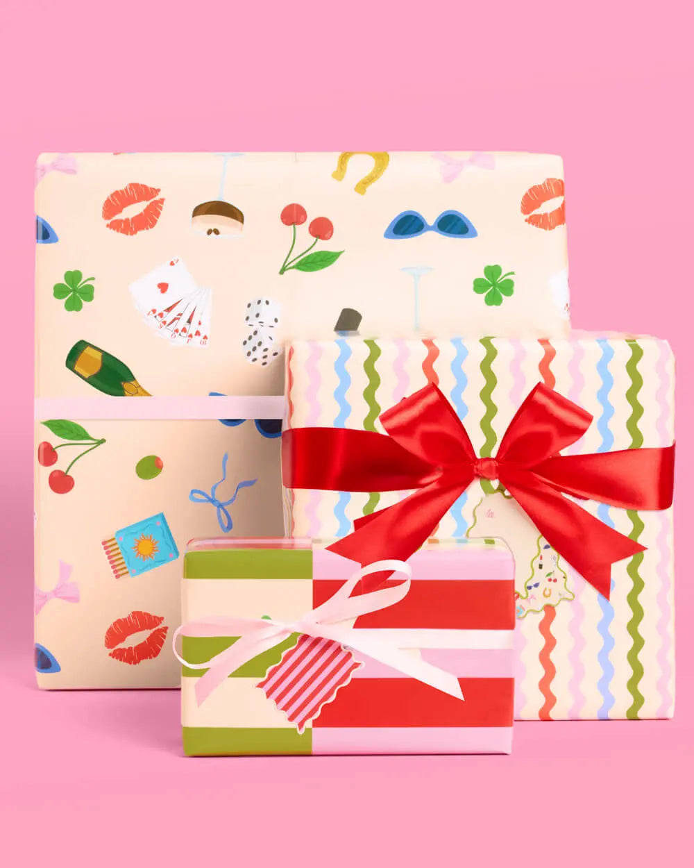 Cute Girl Wrapping Paper - 12 sheets + 16 tags xo, Fetti