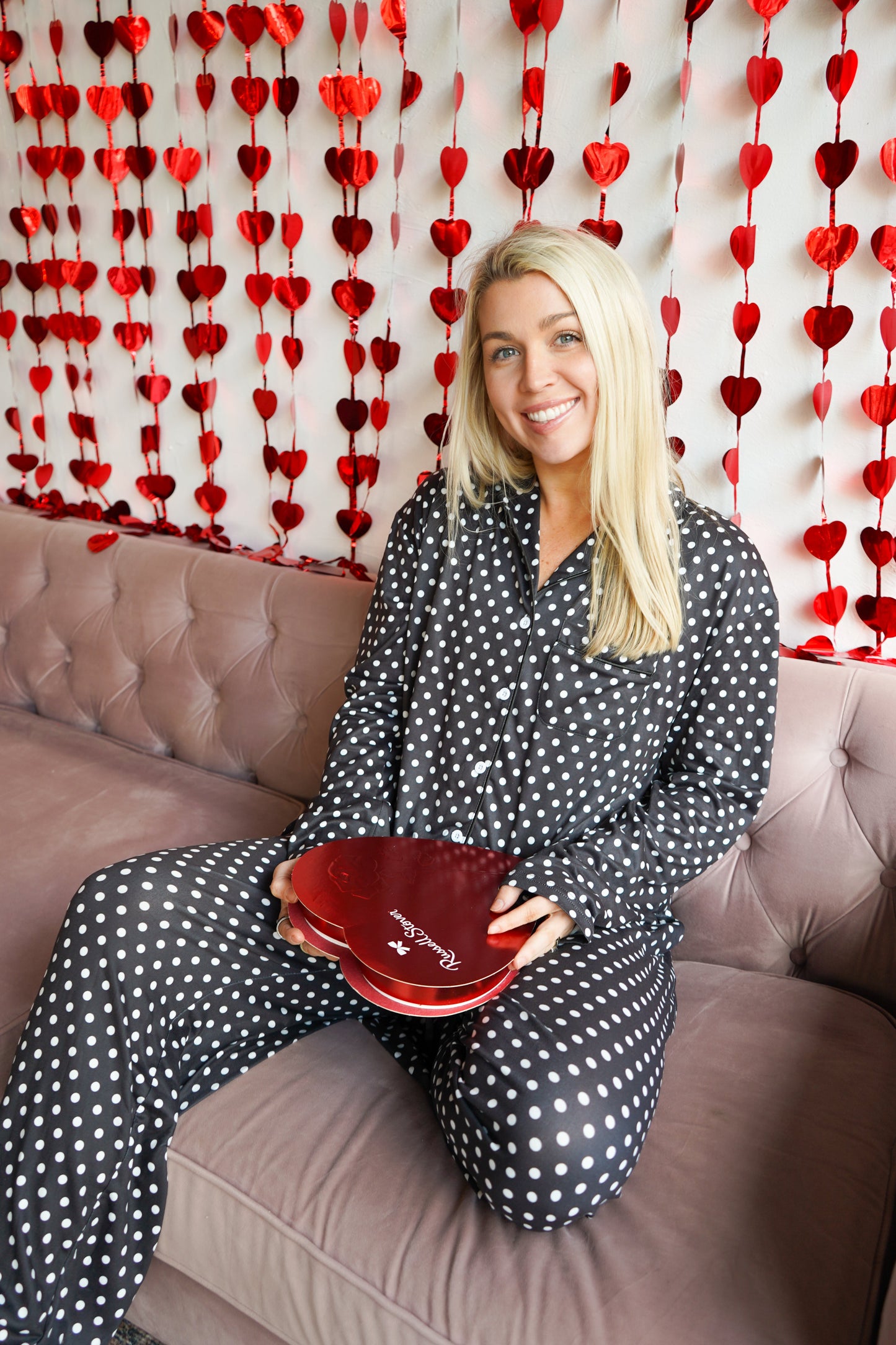 Black Polka Dot - Long Pajama Set