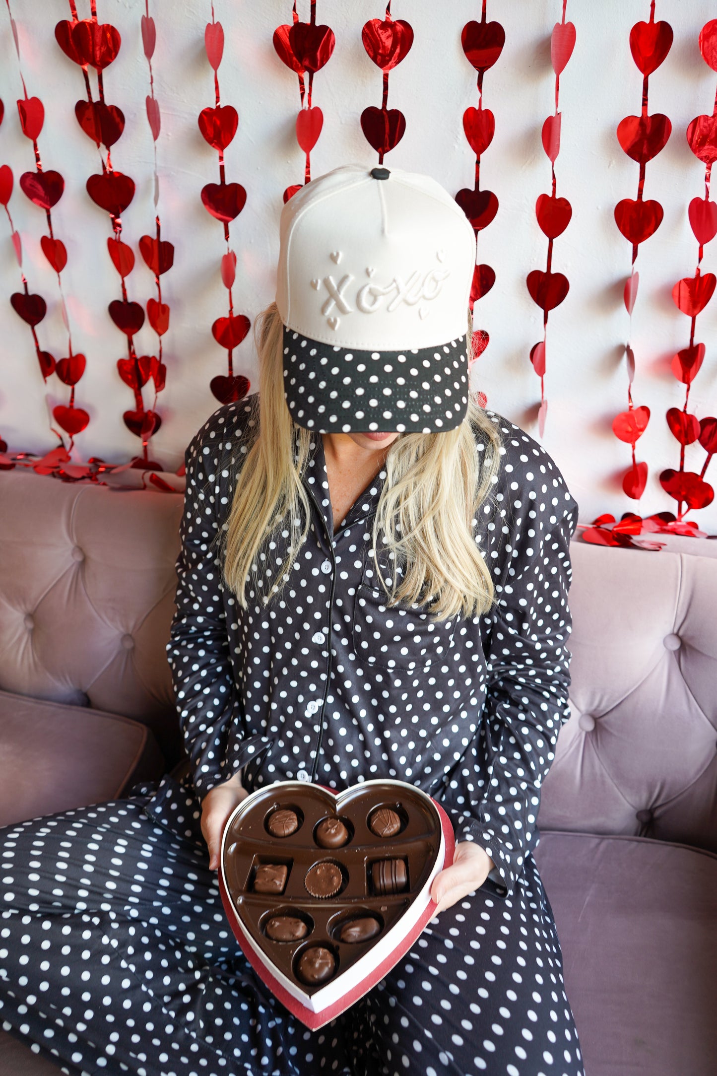Black Polka Dot - Long Pajama Set