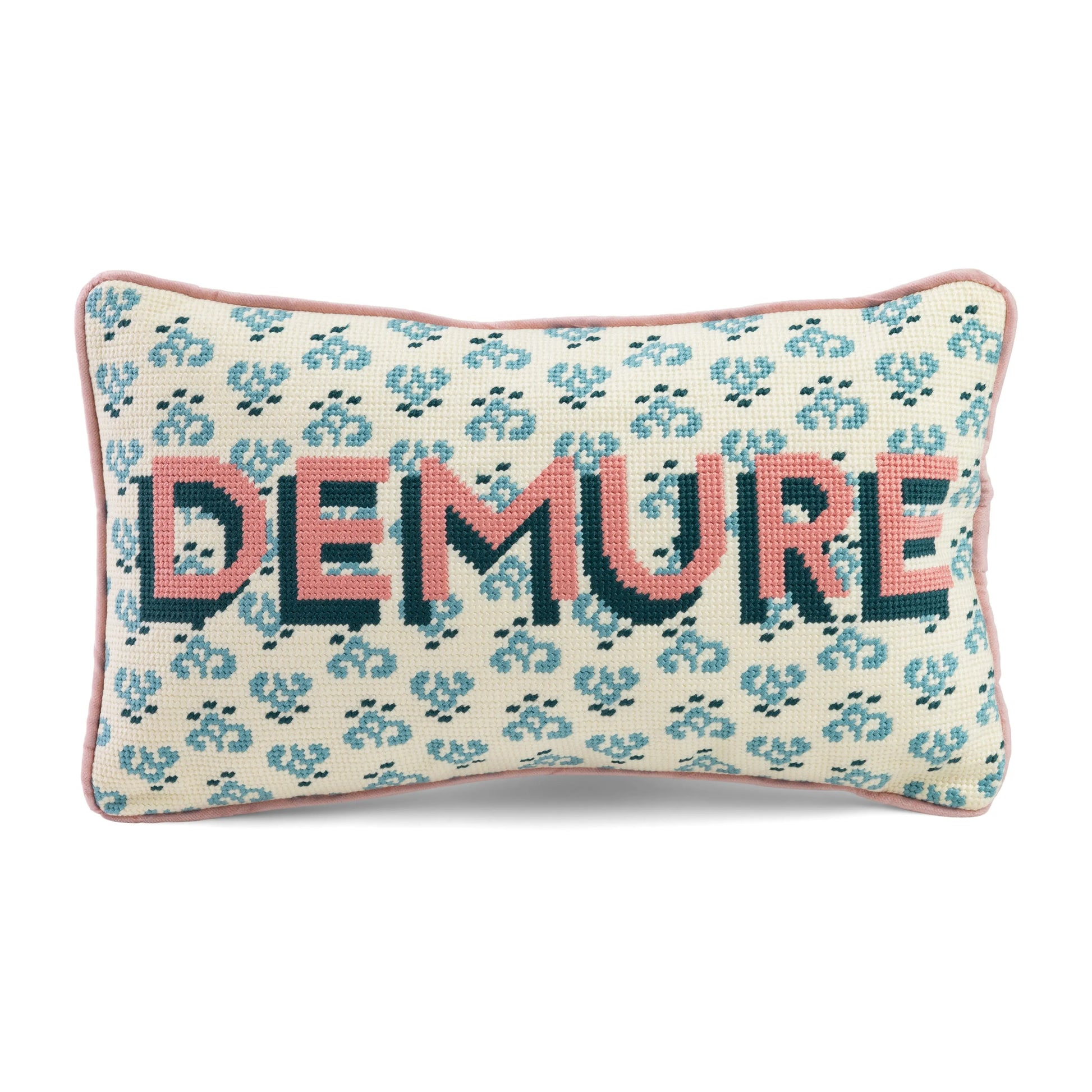 Demure Needlepoint Pillow Furbish Studio
