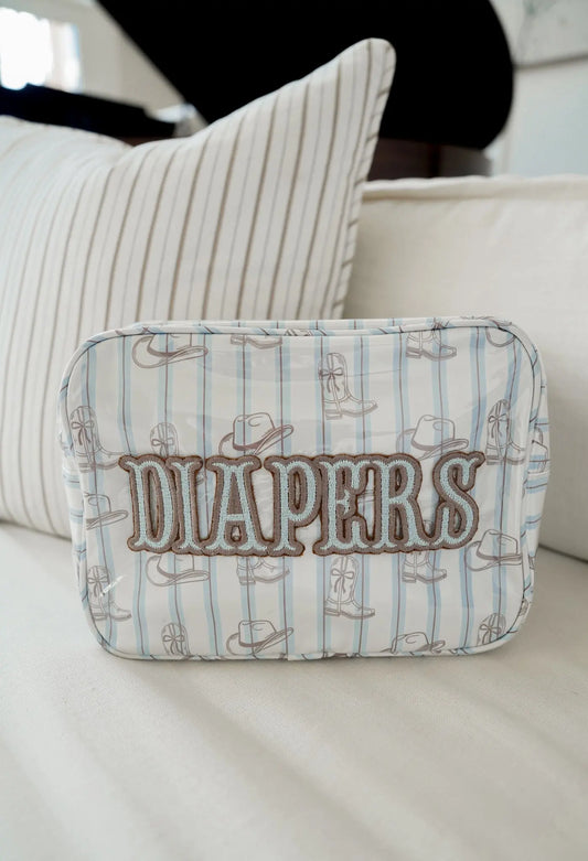 Diapers XL - Western Blues Clear Coat Bag KenzKustomz