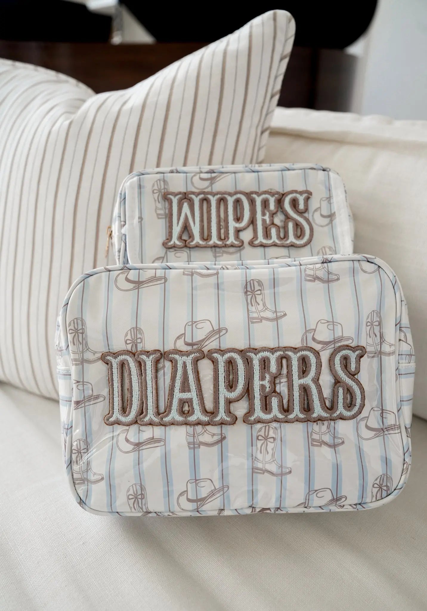 Diapers XL - Western Blues Clear Coat Bag KenzKustomz