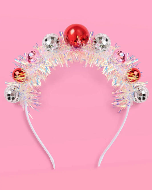 Disco Christmas Headband - ornaments + fringe headband xo, Fetti