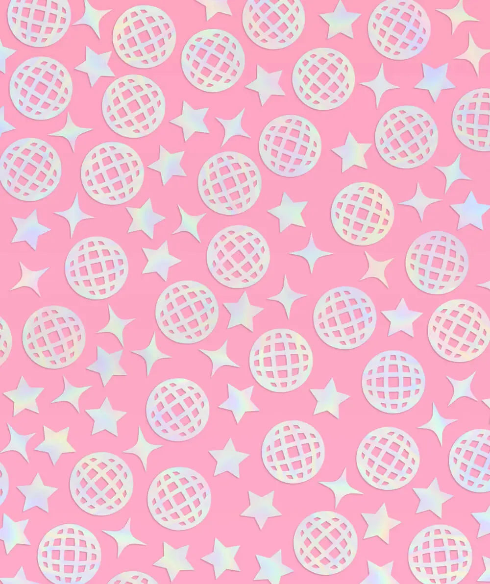 Disco Confetti - 200 pc iridescent foil confetti xo, Fetti