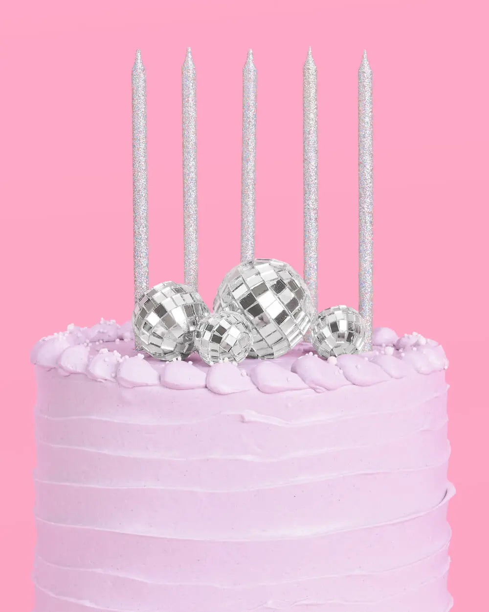 Disco + Iridescent Candle Cake Topper - candles + disco ball cake toppers xo, Fetti