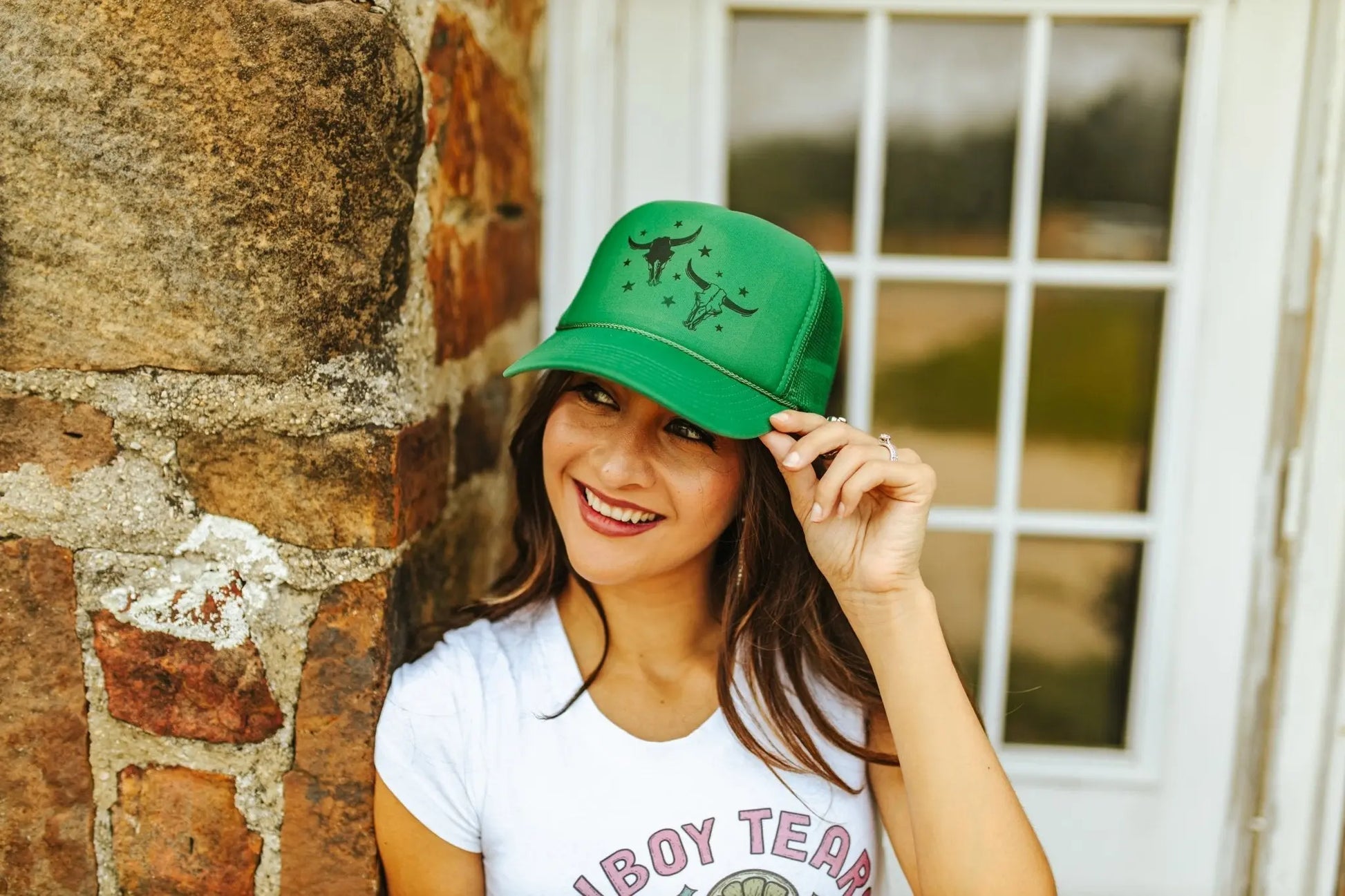 Double Trouble Steer Skulls Trucker Hat Wild Junkie