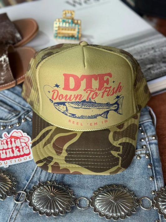 Down To Fish Trucker Hat Wild Junkie