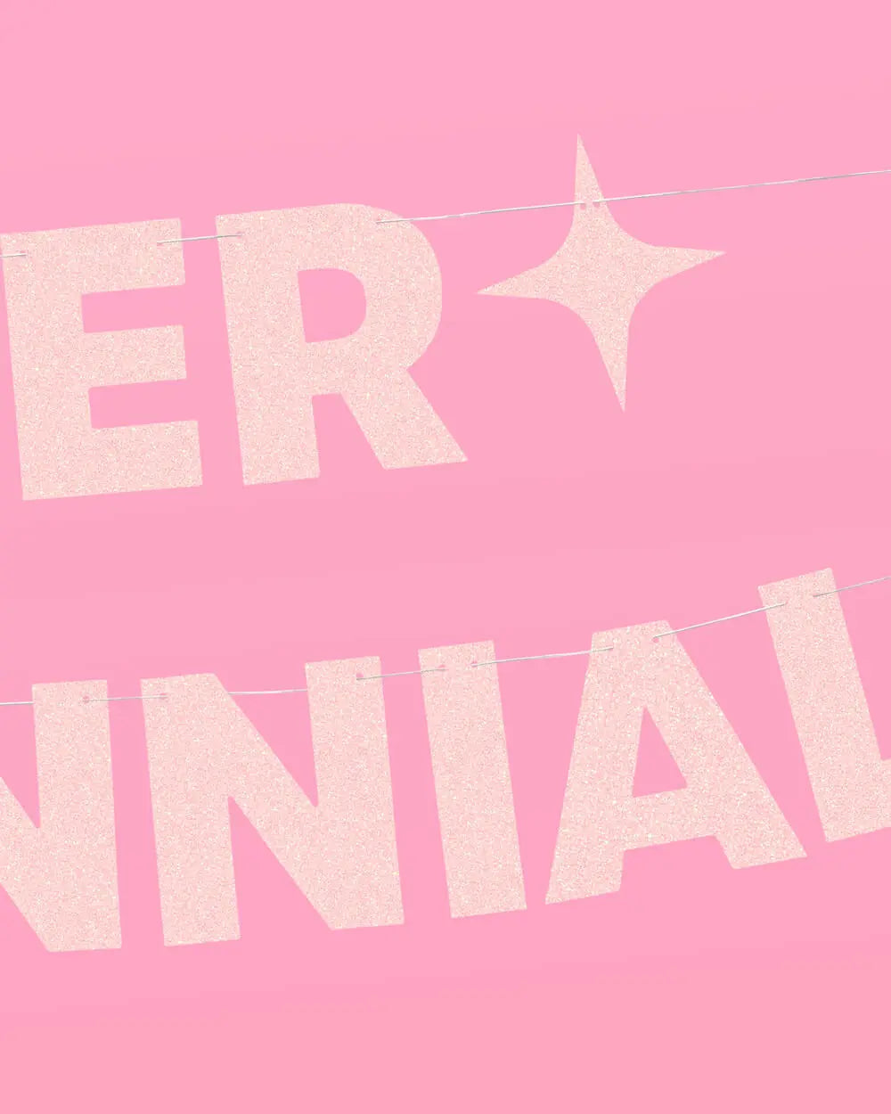 Elder Millennial Banner - pink glitter banner xo, Fetti