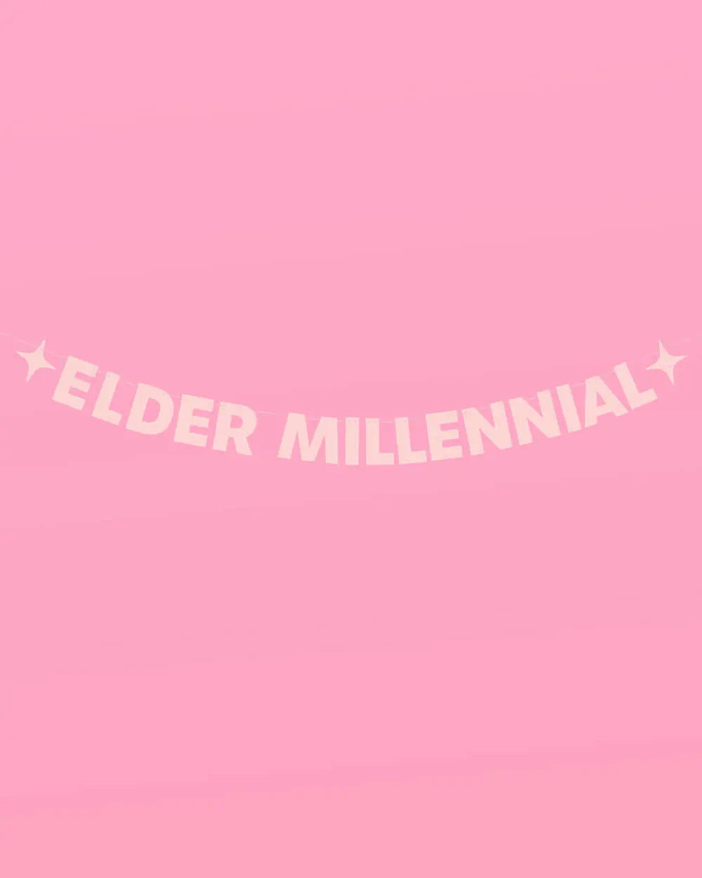 Elder Millennial Banner - pink glitter banner xo, Fetti