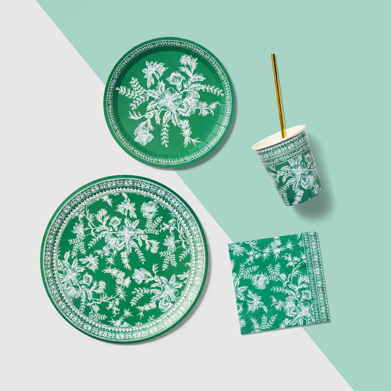 Emerald Toile Large Plates (10 per pack) Coterie