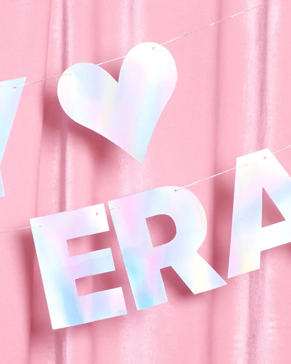 Engaged Era Banner - iridescent foil banner xo, Fetti