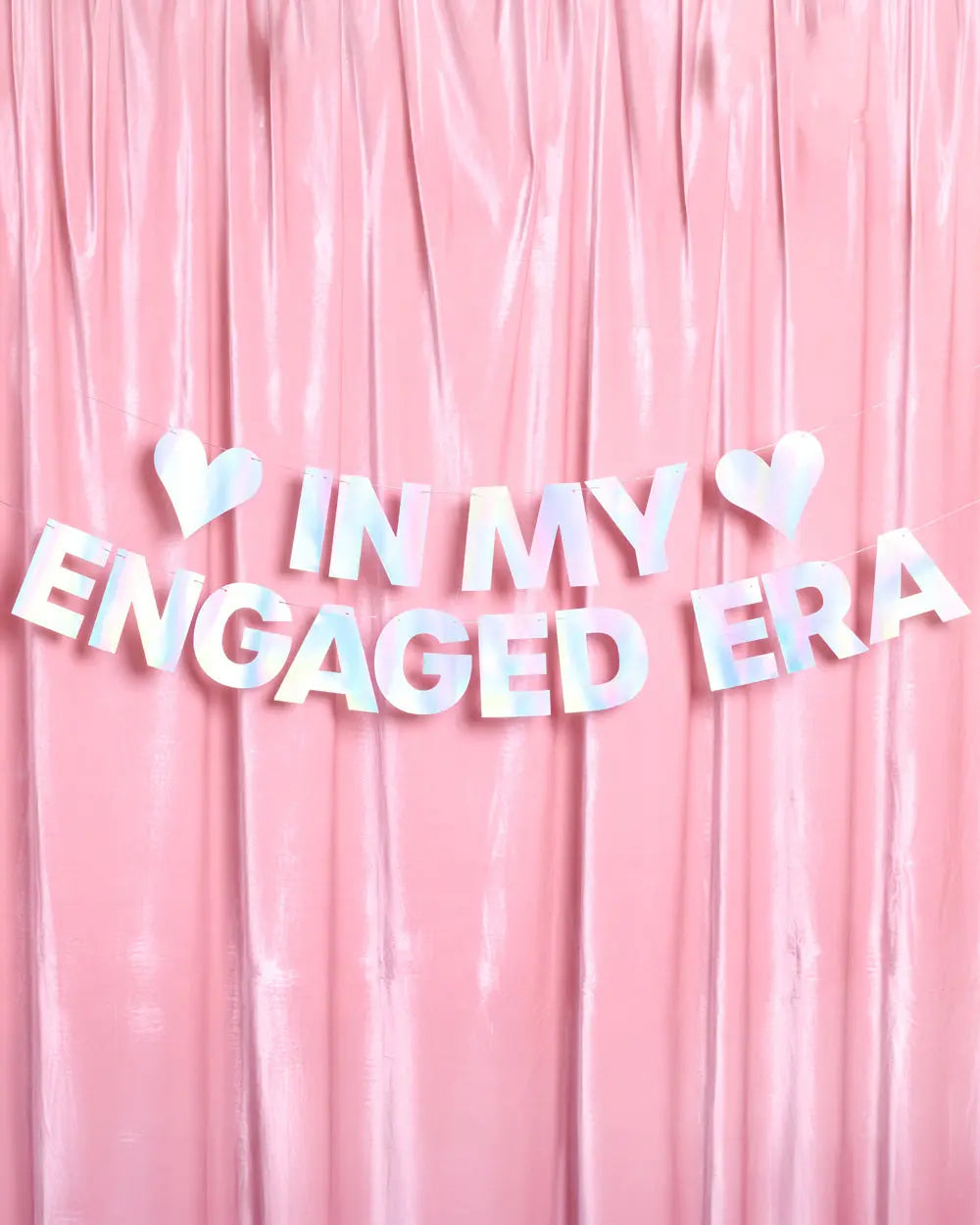 Engaged Era Banner - iridescent foil banner xo, Fetti
