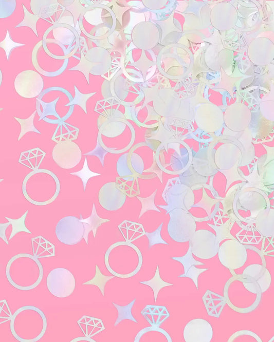 Engaged Era Confetti - 200 pc iridescent foil confetti xo, Fetti