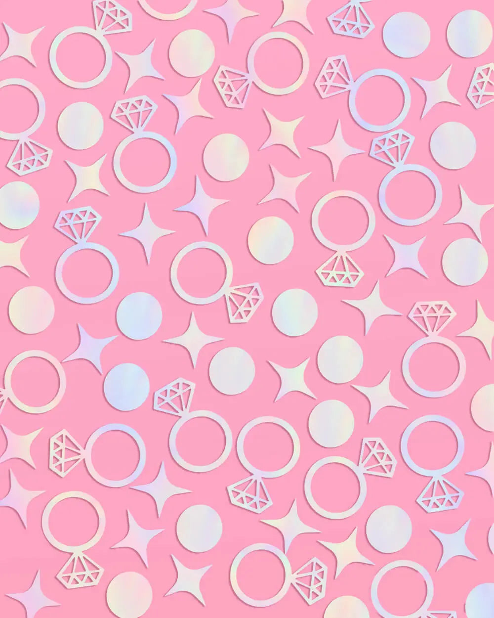 Engaged Era Confetti - 200 pc iridescent foil confetti xo, Fetti