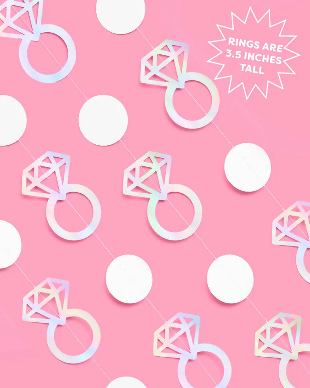 Engaged Era Garland - iridescent foil backdrop xo, Fetti