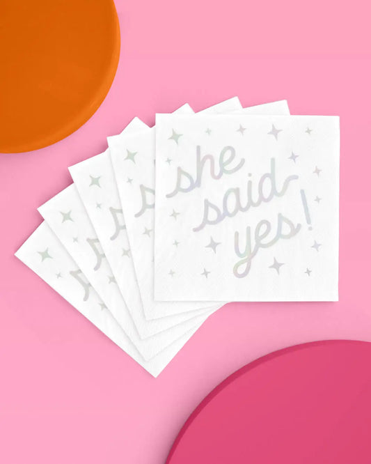 Engaged Era Napkins - 25 foil napkins xo, Fetti