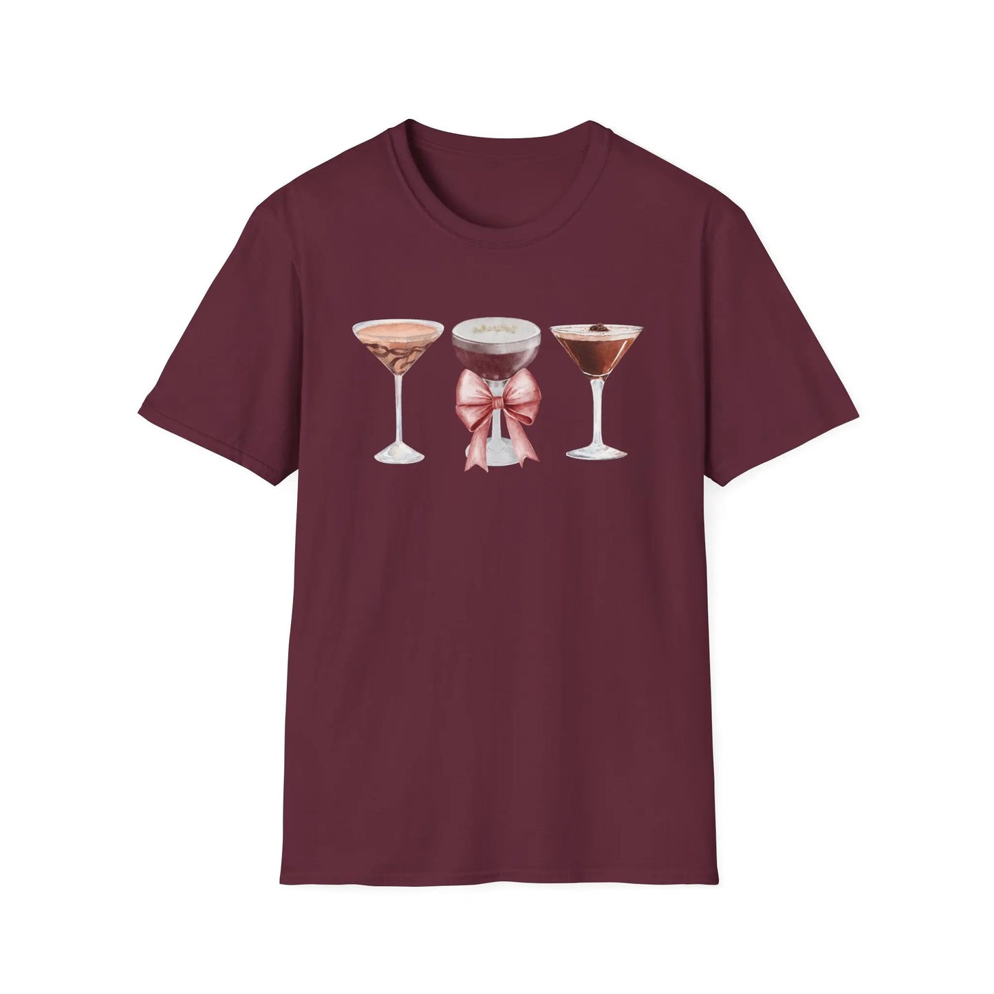 Espresso Martini Coquette Bow Softstyle T-Shirt Printify