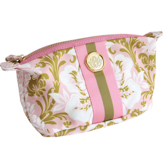 Pink Damask Small Cosmetic