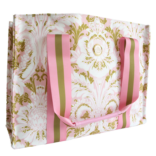 Pink Damask Tote Bag