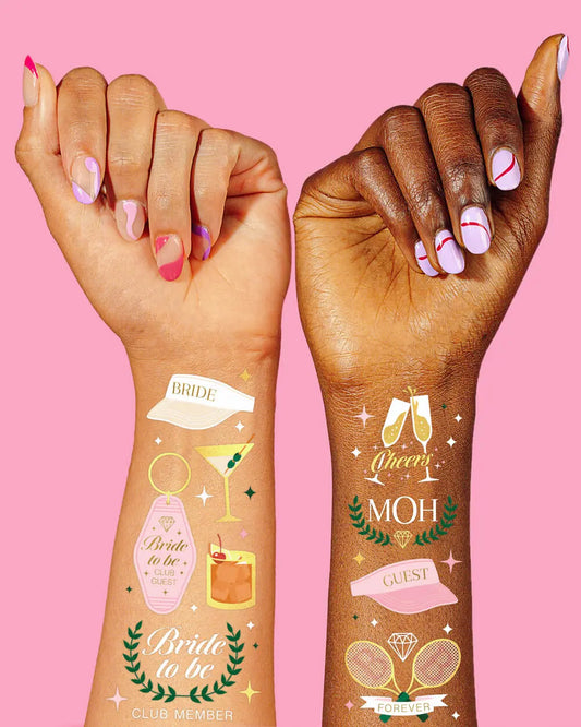 Fancy Bride Tats - 48 foil temporary tattoos xo, Fetti