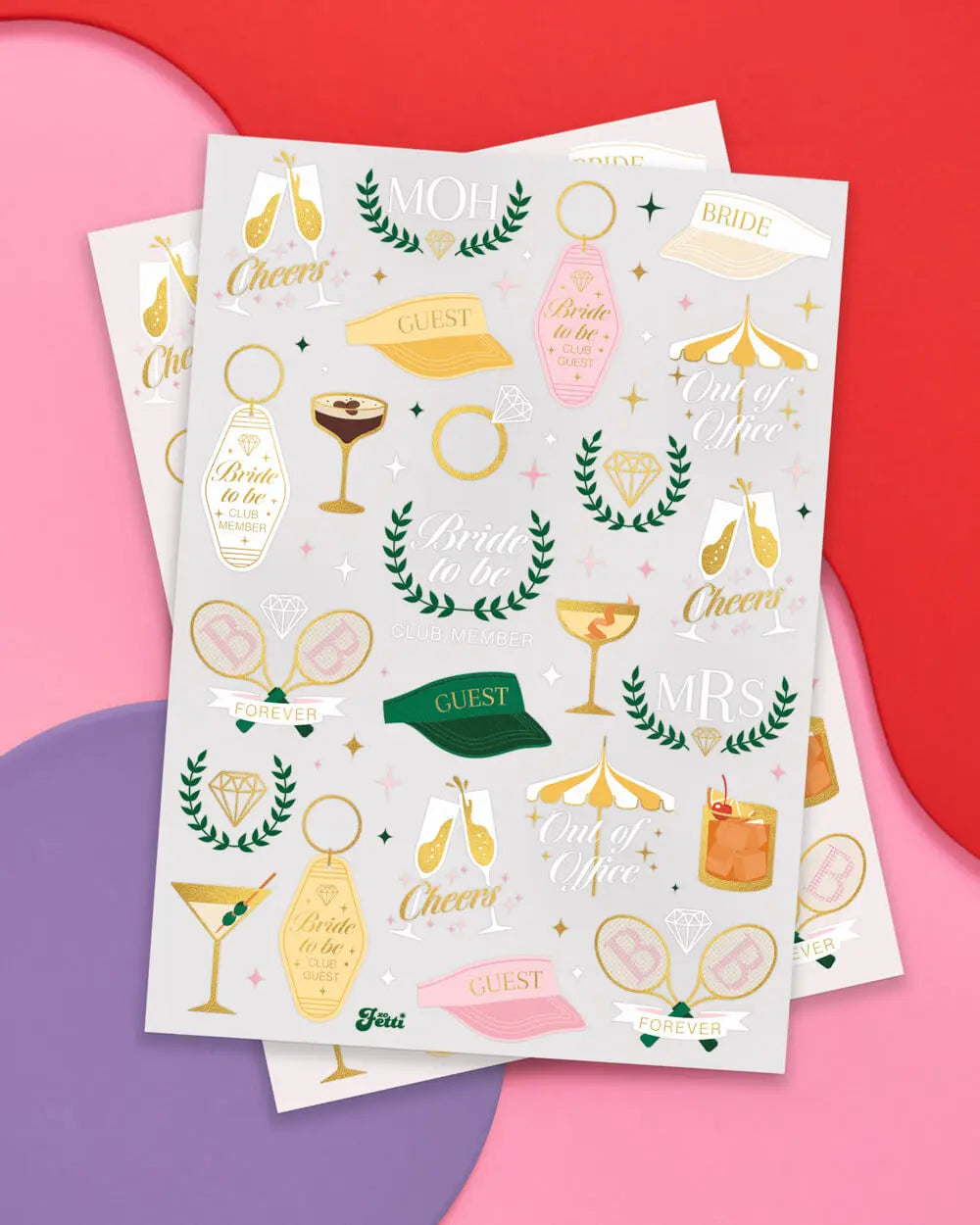 Fancy Bride Tats - 48 foil temporary tattoos xo, Fetti