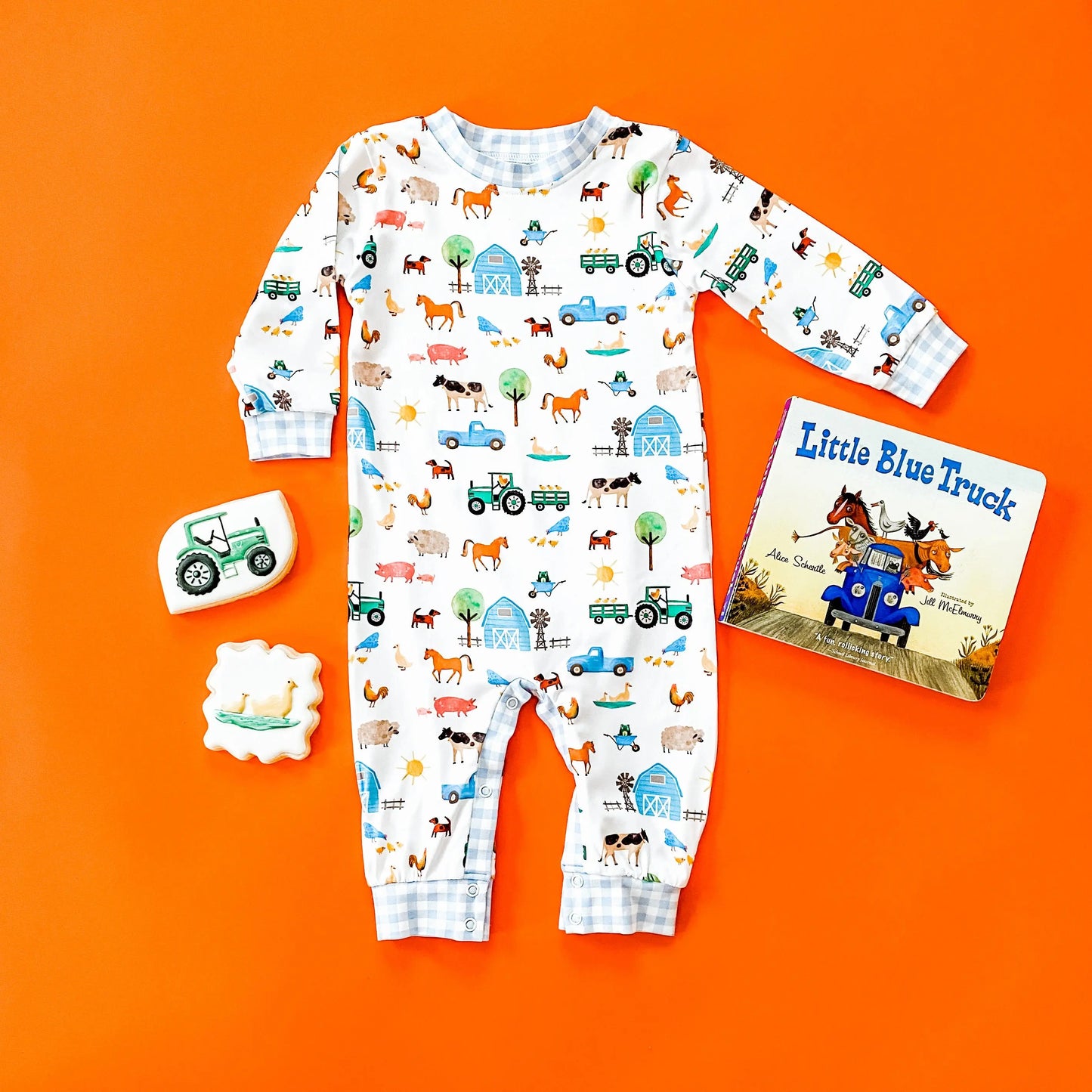 Baby Boy Farm Truck Tractor Romper