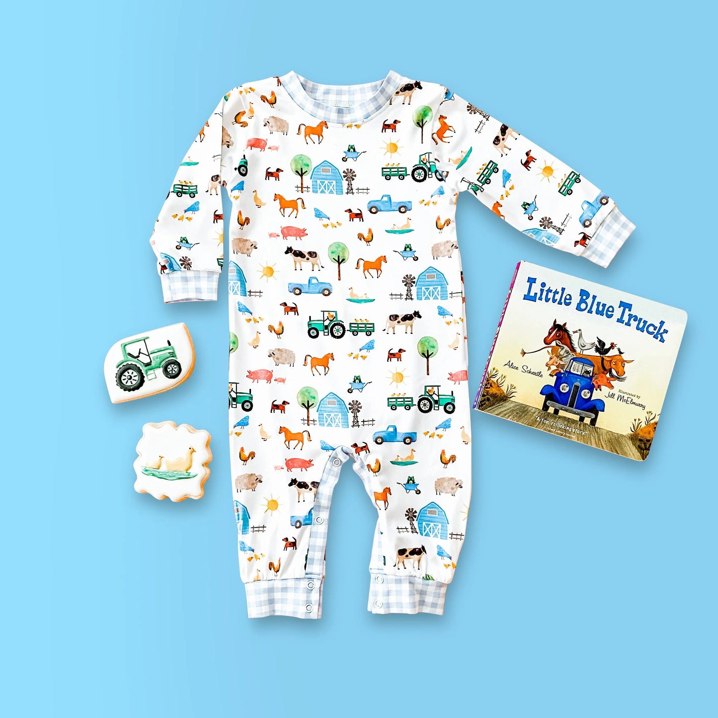 Baby Boy Farm Truck Tractor Romper