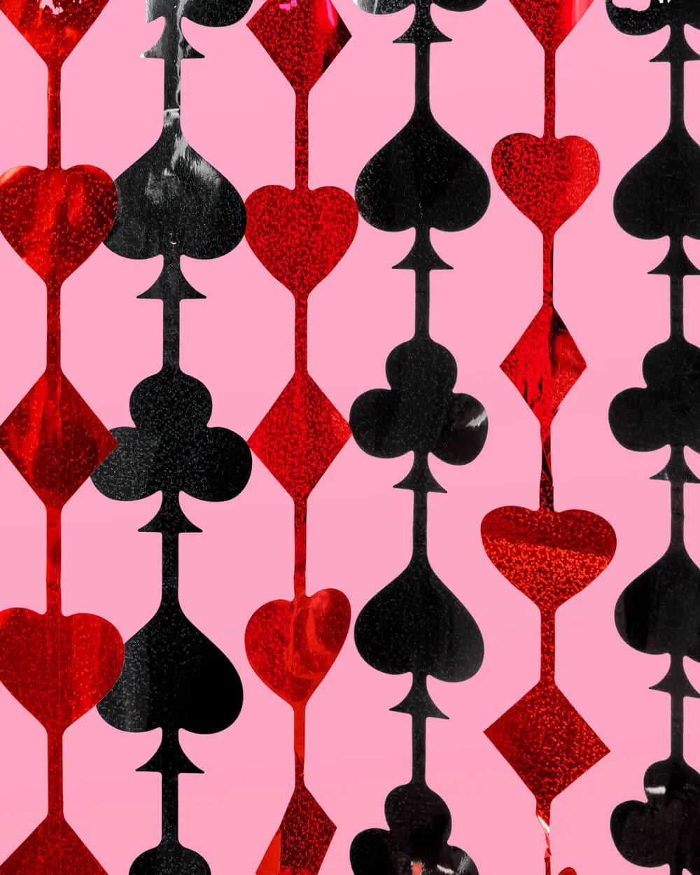Feeling Lucky Curtain - red and black foil curtain xo, Fetti
