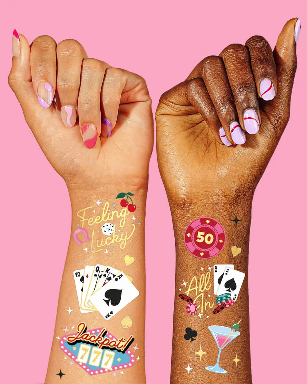 Feeling Lucky Tats - 50 temporary tattoos xo, Fetti
