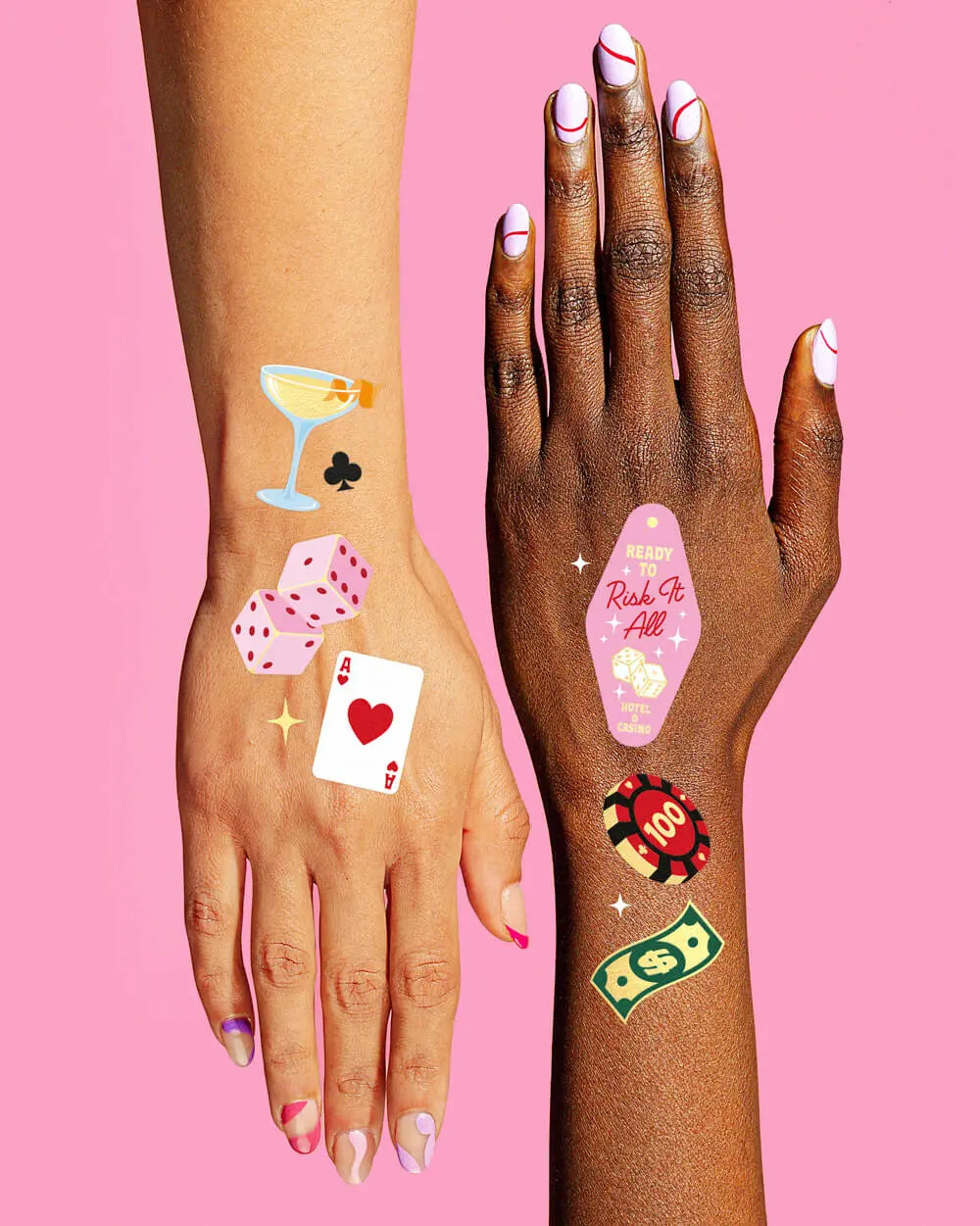 Feeling Lucky Tats - 50 temporary tattoos xo, Fetti