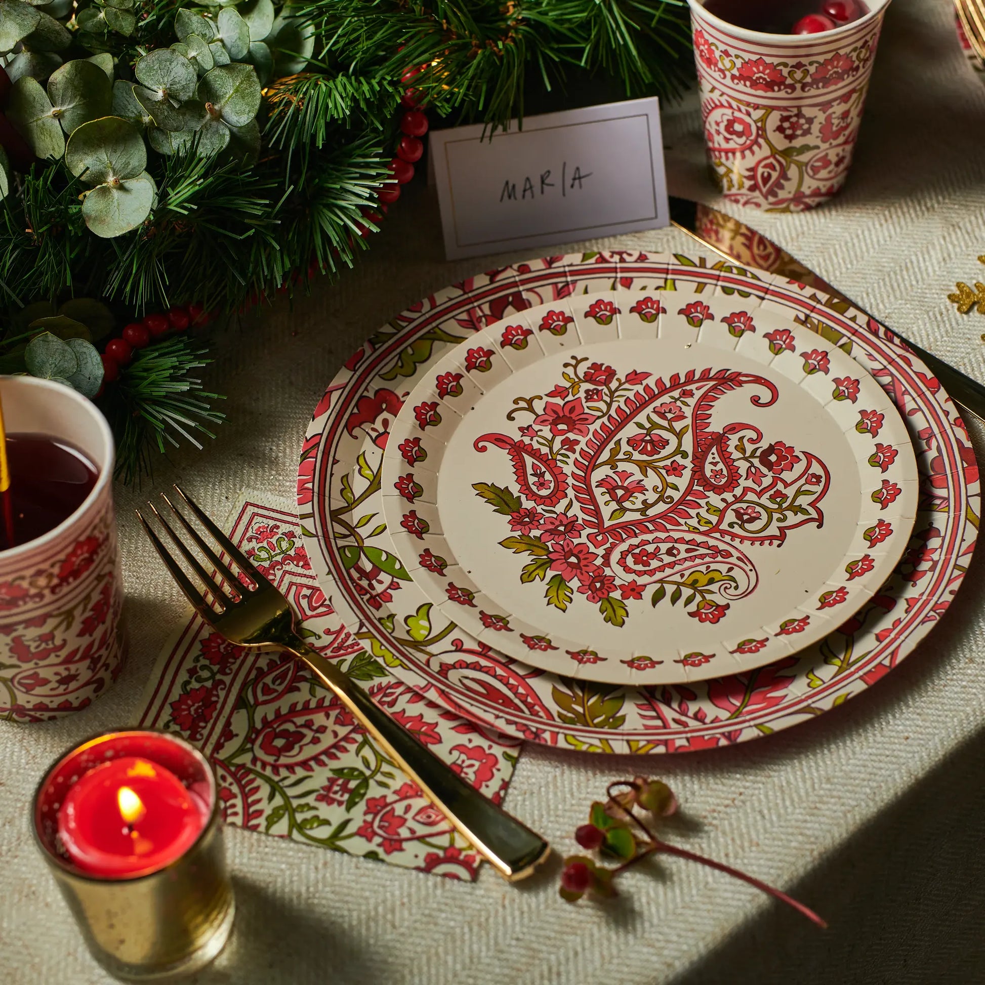 Festive Paisley Small Plates (10 per pack) Coterie