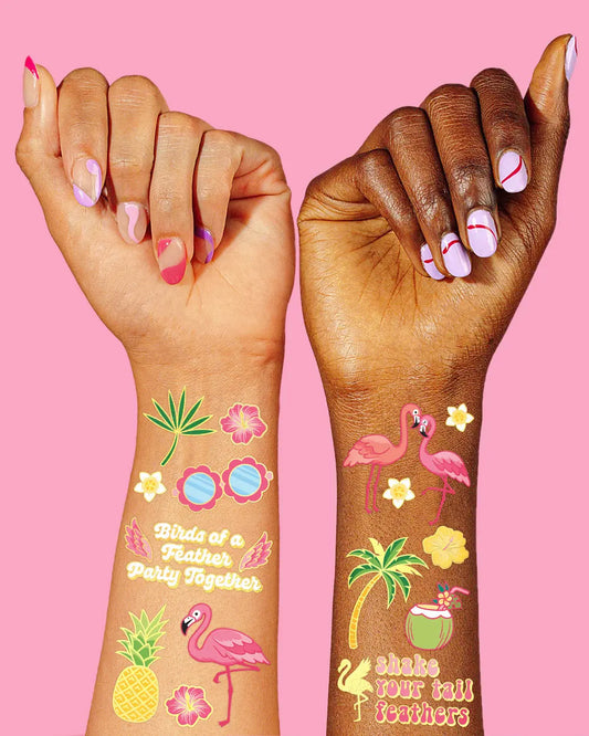 Final Flamingle Tats - 50 foil temporary tattoos xo, Fetti