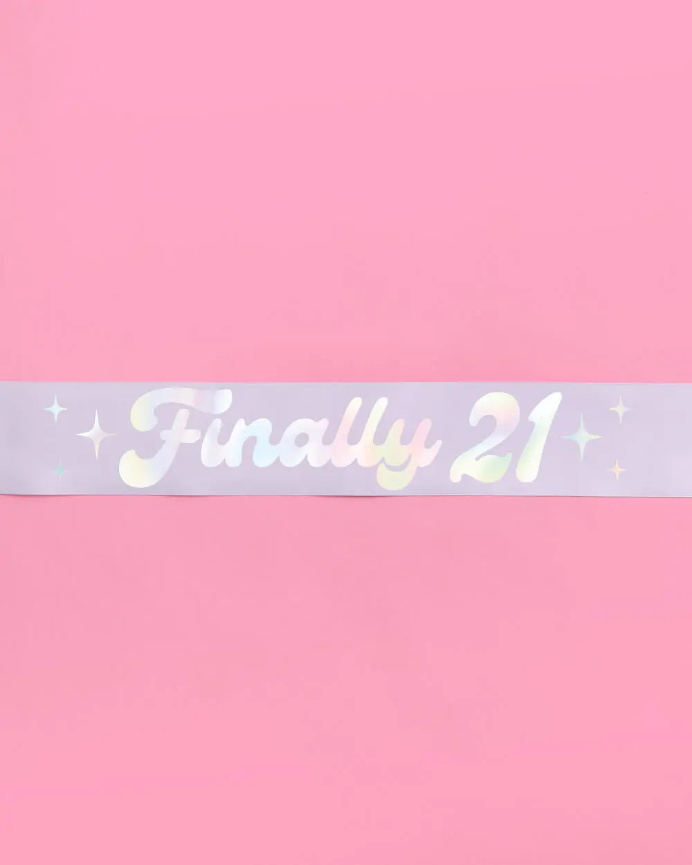 Finally 21 Sash - purple silk + foil xo, Fetti
