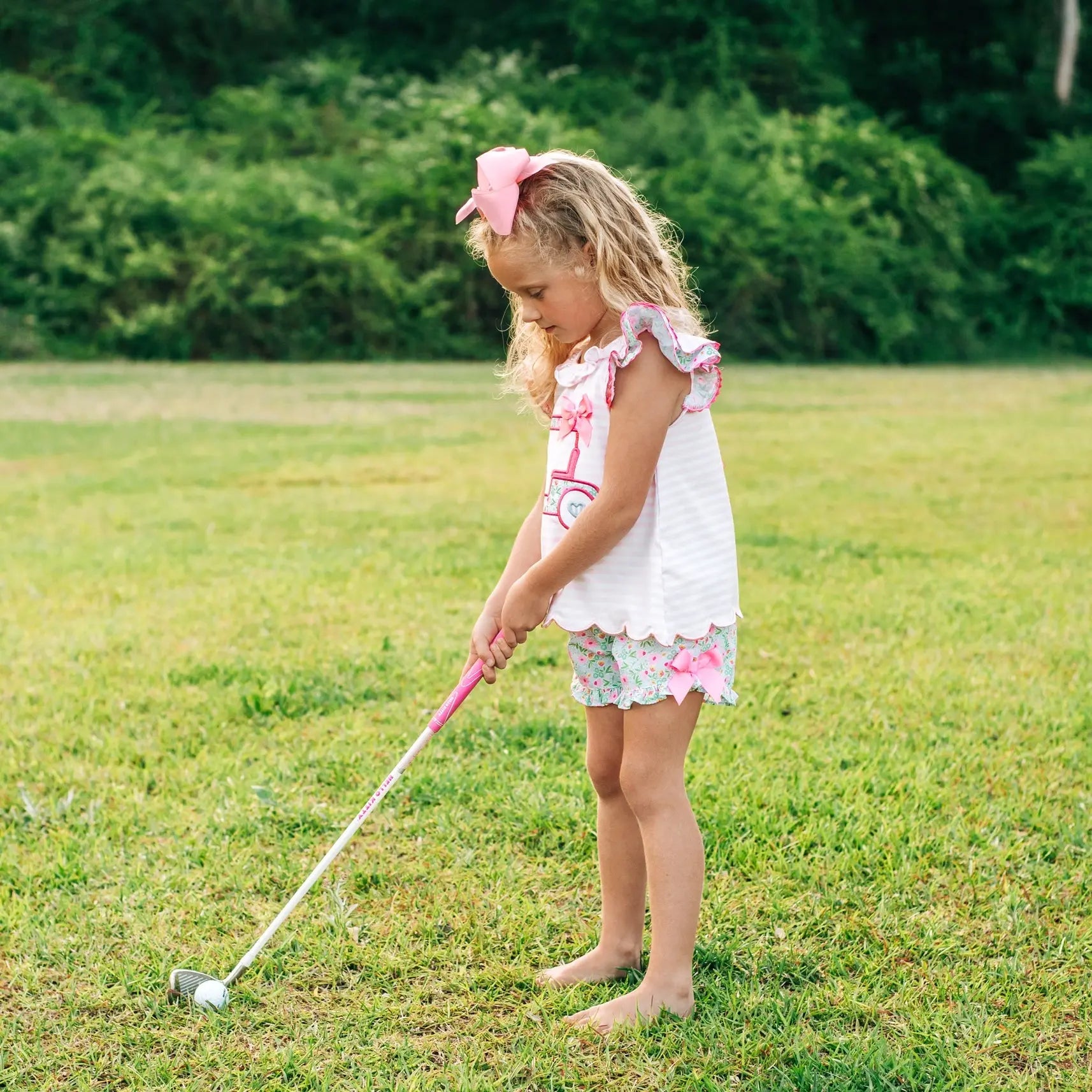 Floral Tee Time Girls Golf Short Set - Latchkey