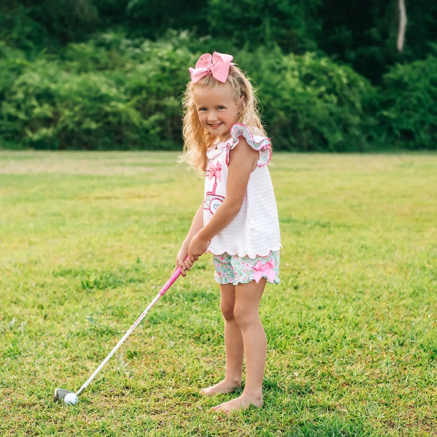 Floral Tee Time Girls Golf Short Set - Latchkey