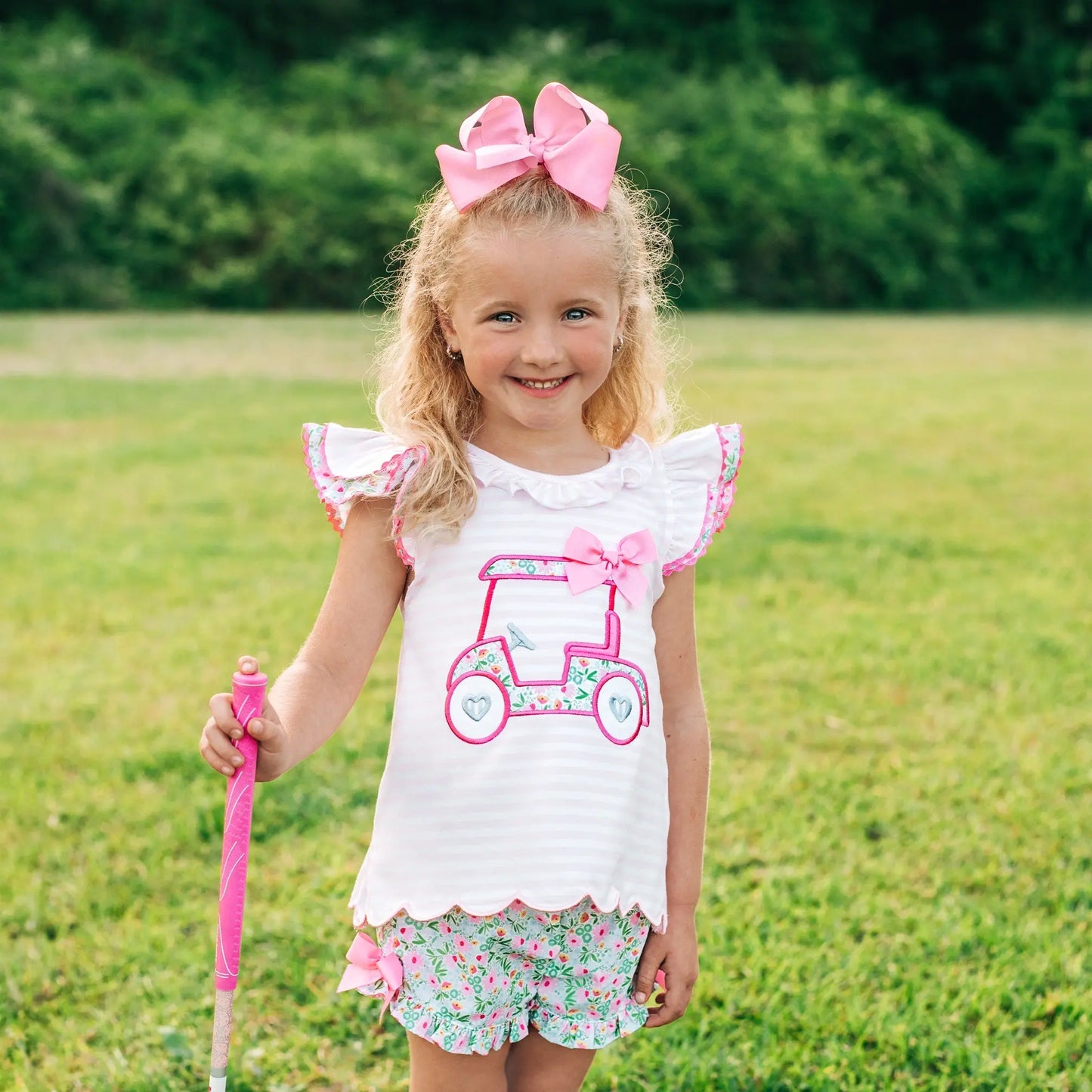 Floral Tee Time Girls Golf Short Set - Latchkey