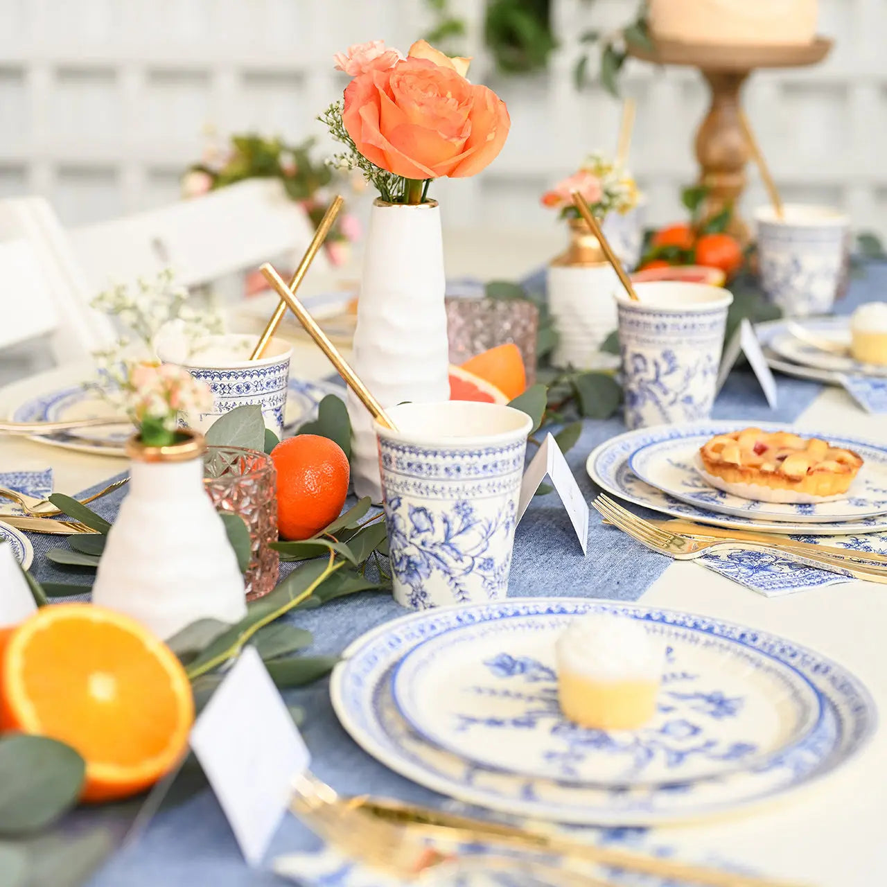 French Toile Cups (10 per pack) Coterie