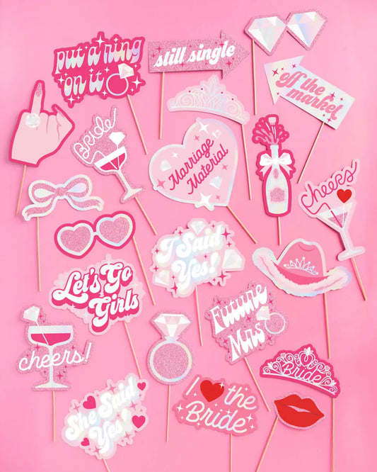 Future Mrs. Props - 24 pc. photo booth set xo, Fetti