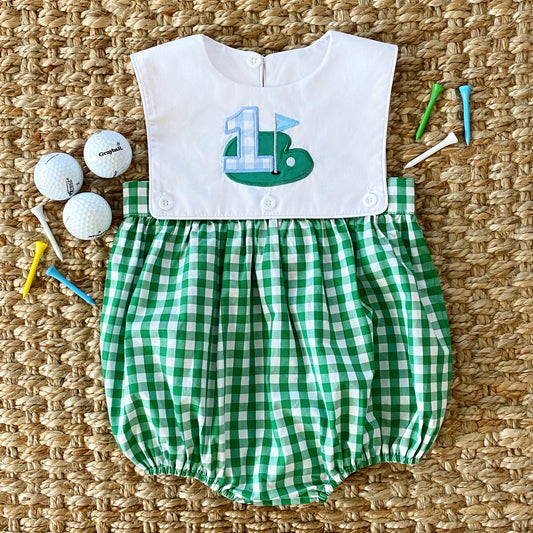 Hole-In-One First Birthday Boys Reversible Golf Bubble - Latchkey 