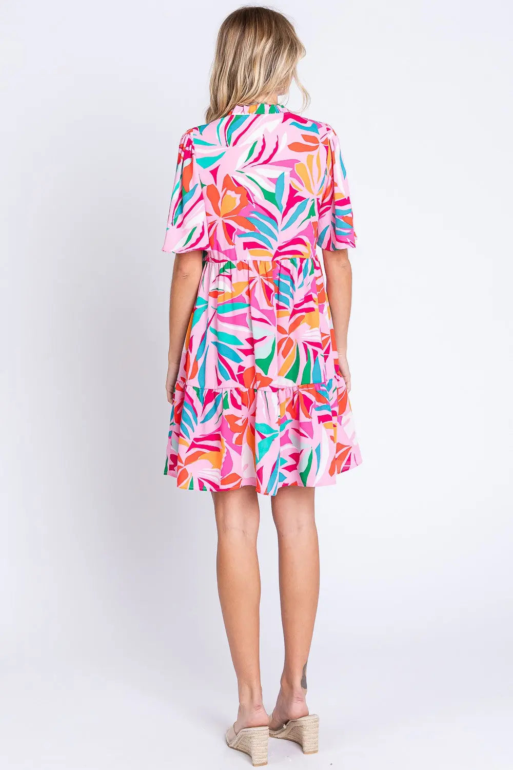 GeeGee Floral Ruffled Mini Dress Trendsi