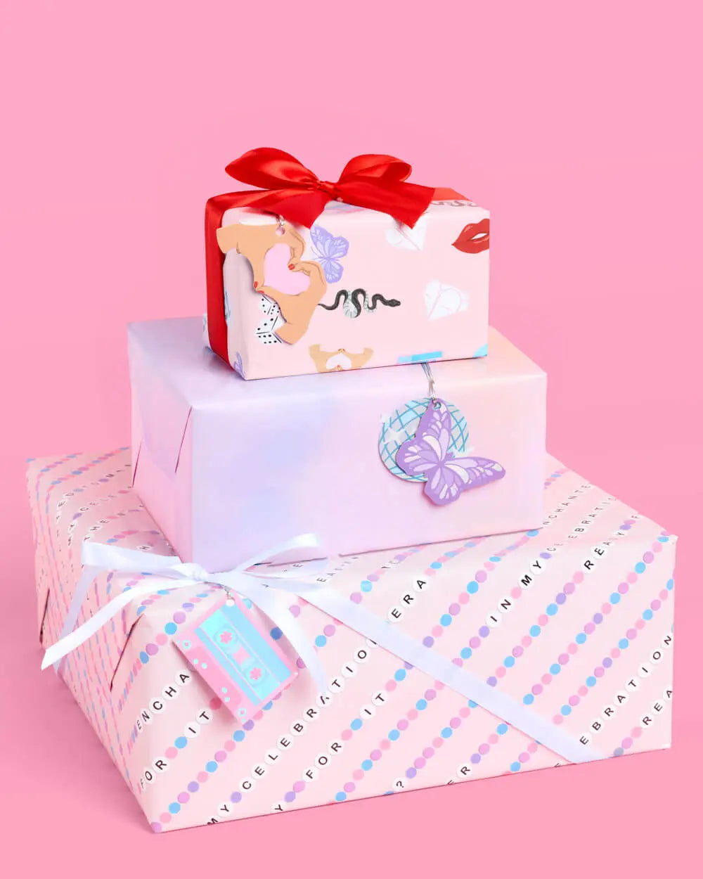 Gifting Era Wrapping Paper - 12 sheets + 16 tags xo, Fetti