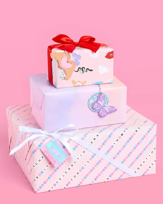 Gifting Era Wrapping Paper - 12 sheets + 16 tags xo, Fetti