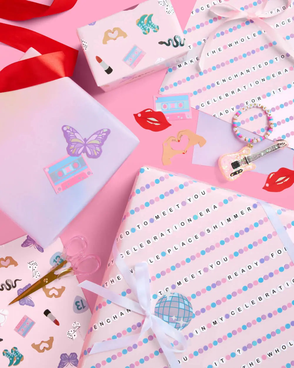 Gifting Era Wrapping Paper - 12 sheets + 16 tags xo, Fetti