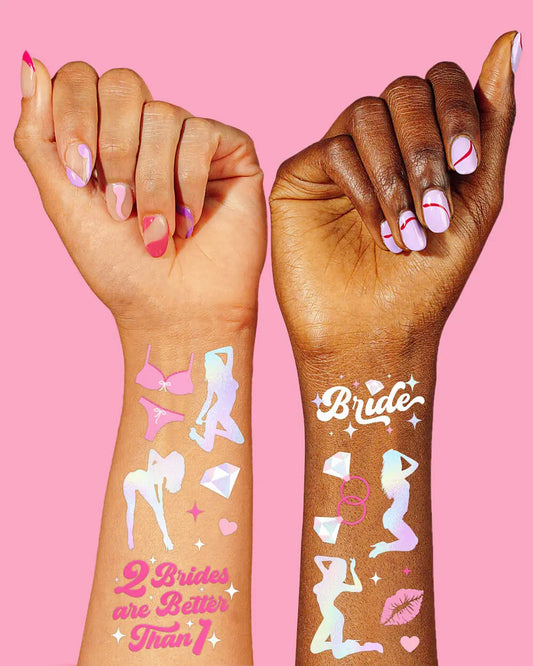 Girls Girls Girls Tats - 60 foil temporary tattoos xo, Fetti