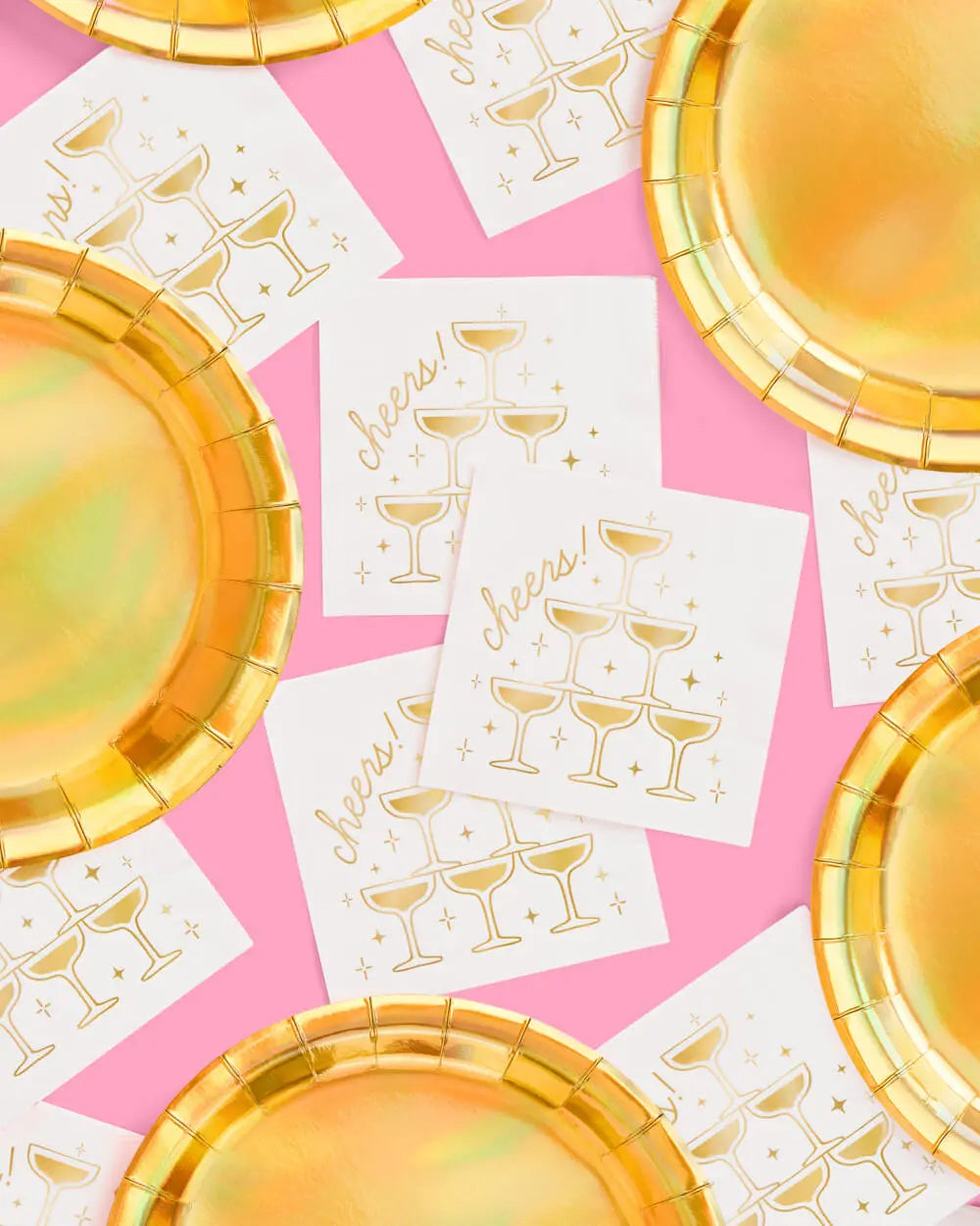 Gold Cheers Napkins - 50 foil napkins xo, Fetti