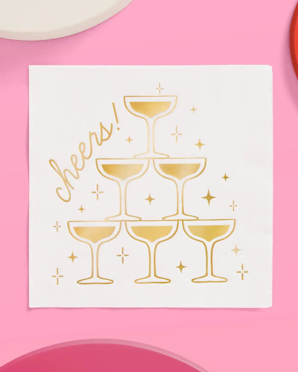 Gold Cheers Napkins - 50 foil napkins xo, Fetti