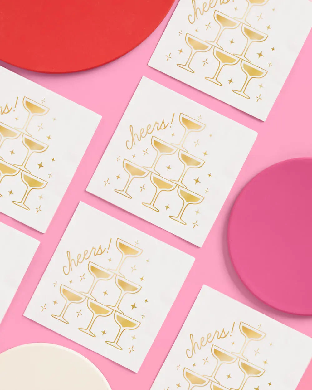 Gold Cheers Napkins - 50 foil napkins xo, Fetti