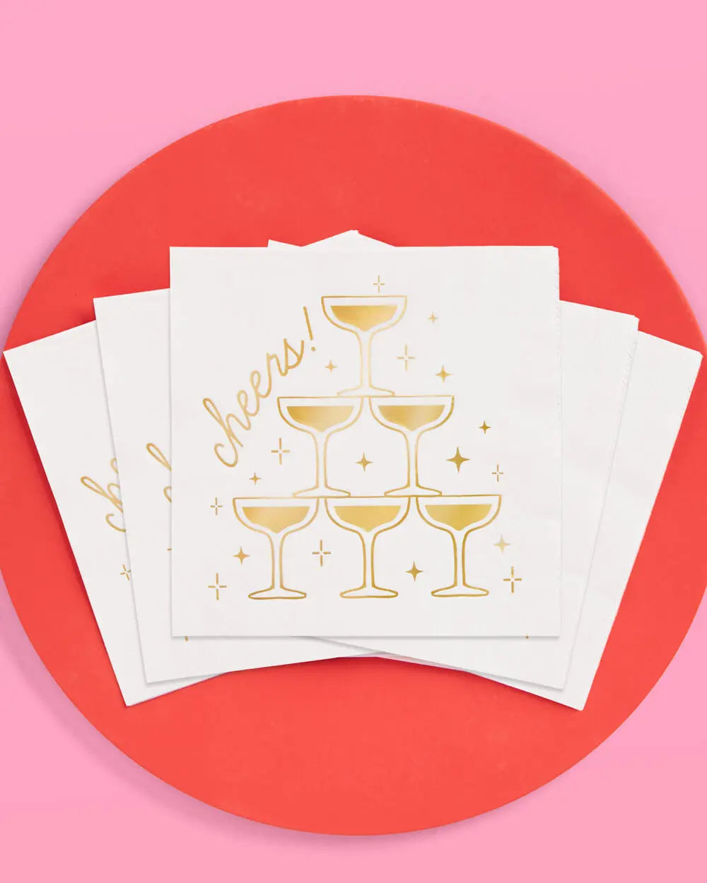 Gold Cheers Napkins - 50 foil napkins xo, Fetti